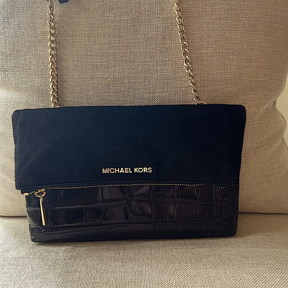 MKors leather/croc embossed handbag